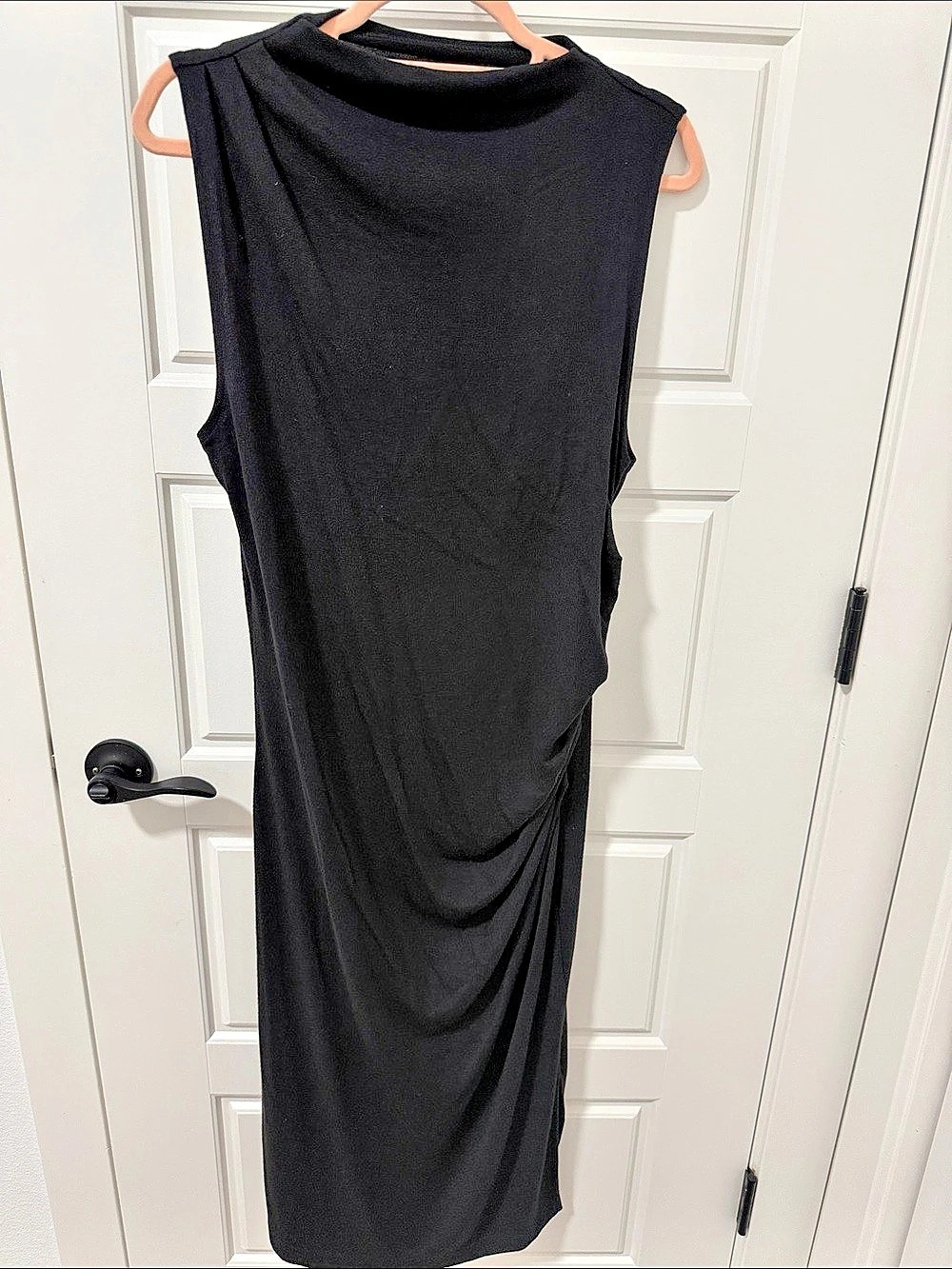 Banana Republic Draped Maxi Dress in Black Size Medium NWT